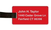 Smooth Plastic Luggage Tag: Crimson with White - LM922-602