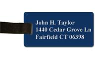 Smooth Plastic Luggage Tag: Patriot Blue with White - LM922-552