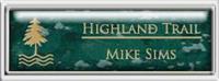 Framed Name Tag: Silver Plastic (squared corners) - Verde and Gold Plastic Insert with Epoxy