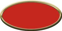 Blank Oval Plastic Gold Nametag with Crimson