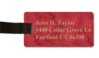 Smooth Plastic Luggage Tag: Port Wine with Gold - LM922-677