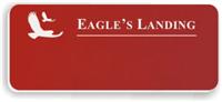 Blank Smooth Plastic Name Tag with Logo: Crimson and White - LM922-602