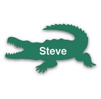 Smooth Plastic Crocodile Shape Name Tag - 1.5 x 2.67 inches