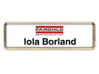 Gold Metal Framed Nametag with White Metal Insert