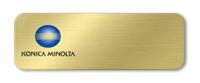 Blank Metal Name Tag with Logo: Brushed Gold