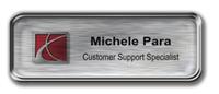 Silver Metal Framed Epoxy Nametag with Brushed Silver Metal Insert