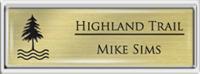 Framed Name Tag: Silver Plastic (squared corners) - Euro Gold and Black Plastic Insert with Epoxy