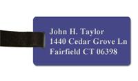 Smooth Plastic Luggage Tag: Purple with White - LM922-582