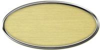 Blank Silver Oval Framed Nametag with Euro Gold