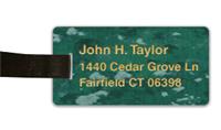 Smooth Plastic Luggage Tag: Verde with Gold - LM922-937