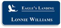 Smooth Plastic Name Tag: Patriot Blue with White - LM922-552