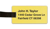 Smooth Plastic Luggage Tag: Shiny Gold with Black - LM922-734