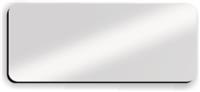 Blank Smooth Plastic Name Tag: Shiny Silver and Black - LM922-334