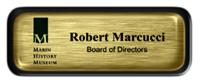 Metal Name Tag: Brushed Gold with Epoxy and Black Metal Border