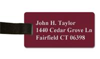 Textured Plastic Luggage Tag: Ruby with White - 822-622