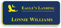 Smooth Plastic Name Tag: Sky Blue with Yellow - LM922-517