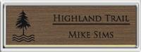 Framed Name Tag: Silver Plastic (squared corners) - Deep Bronze and Black Plastic Insert