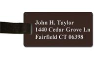 Textured Plastic Luggage Tag: Coffee Bean with White - 822-892