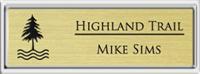 Framed Name Tag: Silver Plastic (squared corners) - Euro Gold and Black Plastic Insert