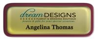 Metal Name Tag: Shiny Gold with Epoxy and Burgundy Metal Border