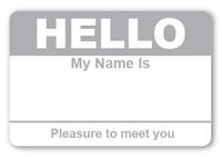 Sticker Hello My Name is Gray Name Tags