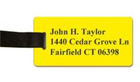 Smooth Plastic Luggage Tag: Canary Yellow with Black - LM922-704