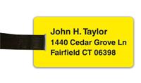 Smooth Plastic Luggage Tag: Canary Yellow with Black - LM922-704