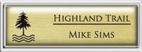 Framed Name Tag: Silver Plastic (squared corners) - Euro Gold and Black Plastic Insert with Epoxy