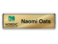 Silver Metal Framed Nametag with Shiny Gold Metal Insert