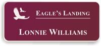 Smooth Plastic Name Tag: Claret with White - LM922-622