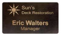 Black Stained Maple Wooden Name Tag - LSTY33