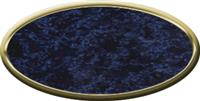 Blank Oval Plastic Gold Nametag with Celestial Blue