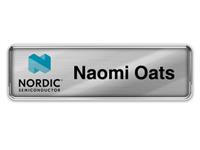 Silver Metal Framed Nametag with Shiny Silver Metal Insert
