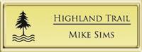  Framed Name Tag: Gold Plastic (squared corners) - Shiny Gold Metal Insert