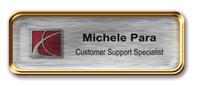 Rose Gold Metal Framed Epoxy Nametag with Brushed Silver Metal Insert