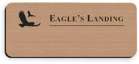Blank Smooth Plastic Name Tag with Logo: Brushed Copper and Black - LM 922-894