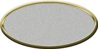 Blank Oval Plastic Gold Nametag with Smooth Silver