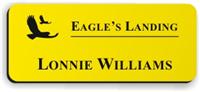 Smooth Plastic Name Tag: Canary Yellow with Black - LM922-704