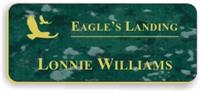 Smooth Plastic Name Tag: Verde with Gold - LM922-937