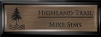 Framed Name Tag: Black Plastic (squared corners) - Deep Bronze and Black Plastic Insert with Epoxy