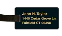 Smooth Plastic Luggage Tag: Black with Gold - LM922-417