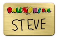 Brushed Gold Dry Erase Name Tag with Logo