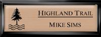 Framed Name Tag: Black Plastic (squared corners) - Brushed Copper and Black Plastic Insert with Epoxy