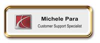 Rose Gold Metal Framed Epoxy Nametag with White Metal Insert