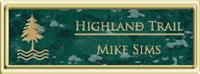 Framed Name Tag: Gold Plastic (squared corners) - Verde and Gold Plastic Insert