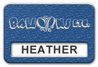 Reusable Textured Plastic Windowed Nametag: Sapphire with White - 822-503