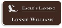 Smooth Plastic Name Tag: Dark Brown with white -  LM922-842