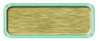 Blank Brushed Gold Nametag with a Shiny Green Metal Border