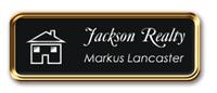 Rose Gold Metal Framed Nametag with Black and White