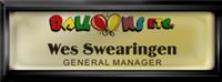 Black Epoxy Squared Frame name Tag with a Shiny Gold Insert